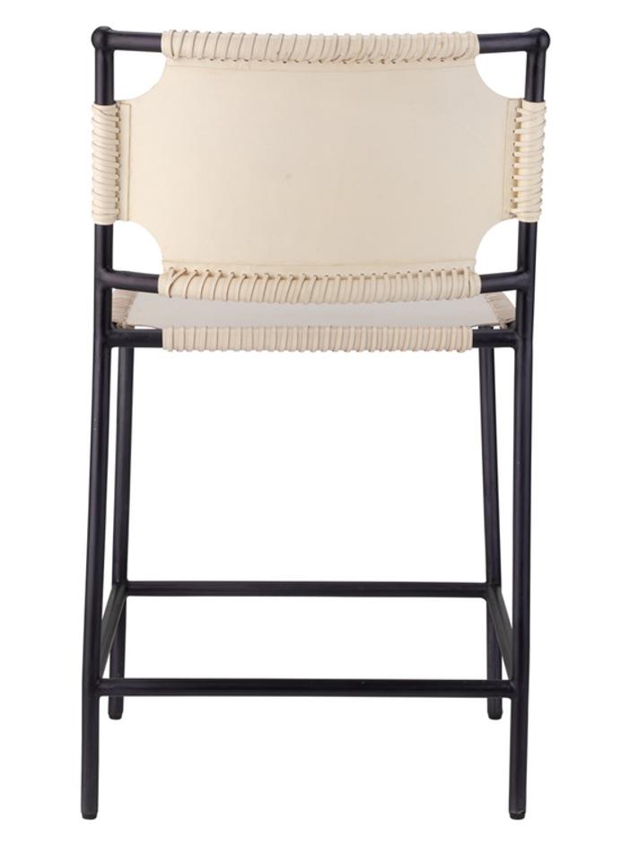 Asher Leather Counter Stool, White by Jamie Young