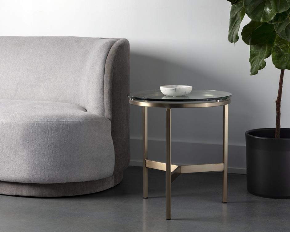 FLATO END TABLE - ANTIQUE BRASS by Sunpan
