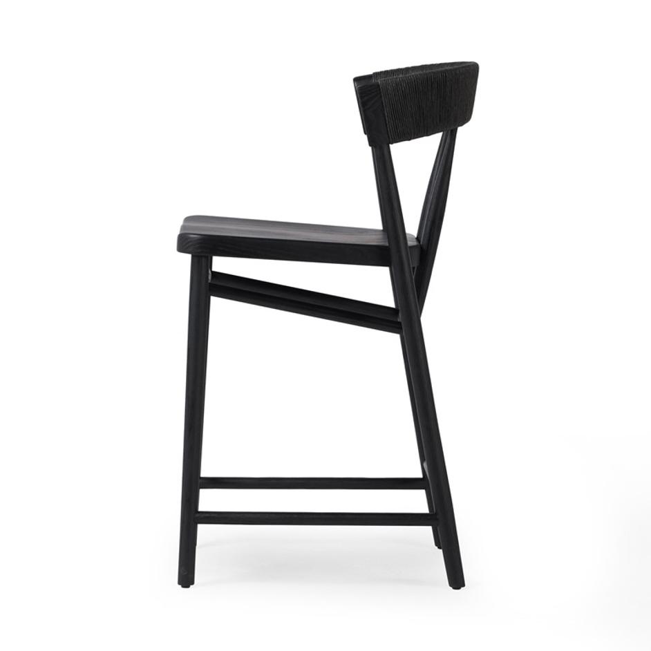 Buxton Bar + Counter Stool - Black Rush by Four Hands