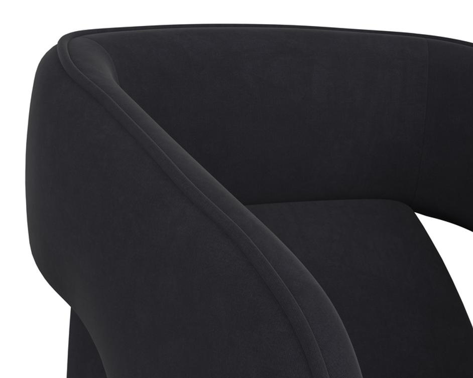 KENDRICK WHEELED DINING ARMCHAIR - ABBINGTON BLACK by Sunpan