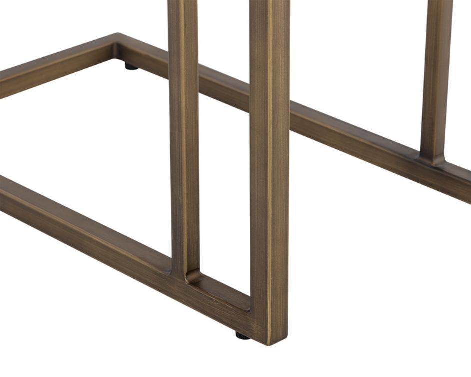 SAWYER END TABLE - ANTIQUE BRASS - WHITE by Sunpan