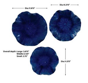 Abella Blue Ceramic Wall Decor, S/3 by Uttermost