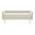 Marsha KD Velvet Bench, Dainty Cream by New Pacific Direct