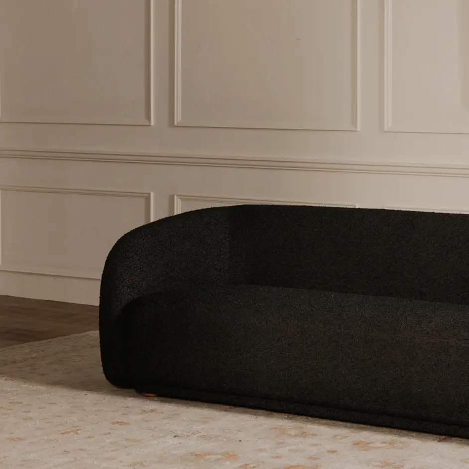 Faye Sofa Black Boucle by Moes Home