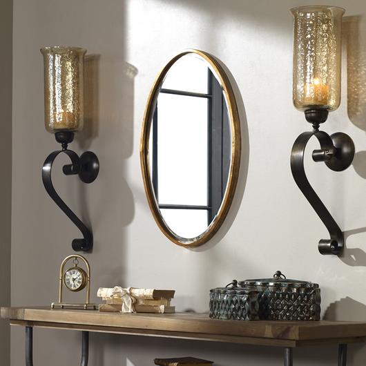 Herleva Gold Oval Mirror by Uttermost