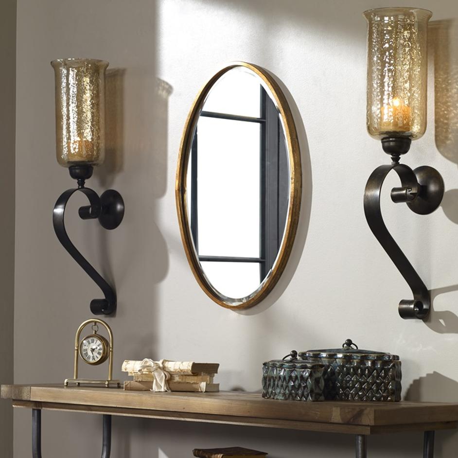 Herleva Gold Oval Mirror by Uttermost