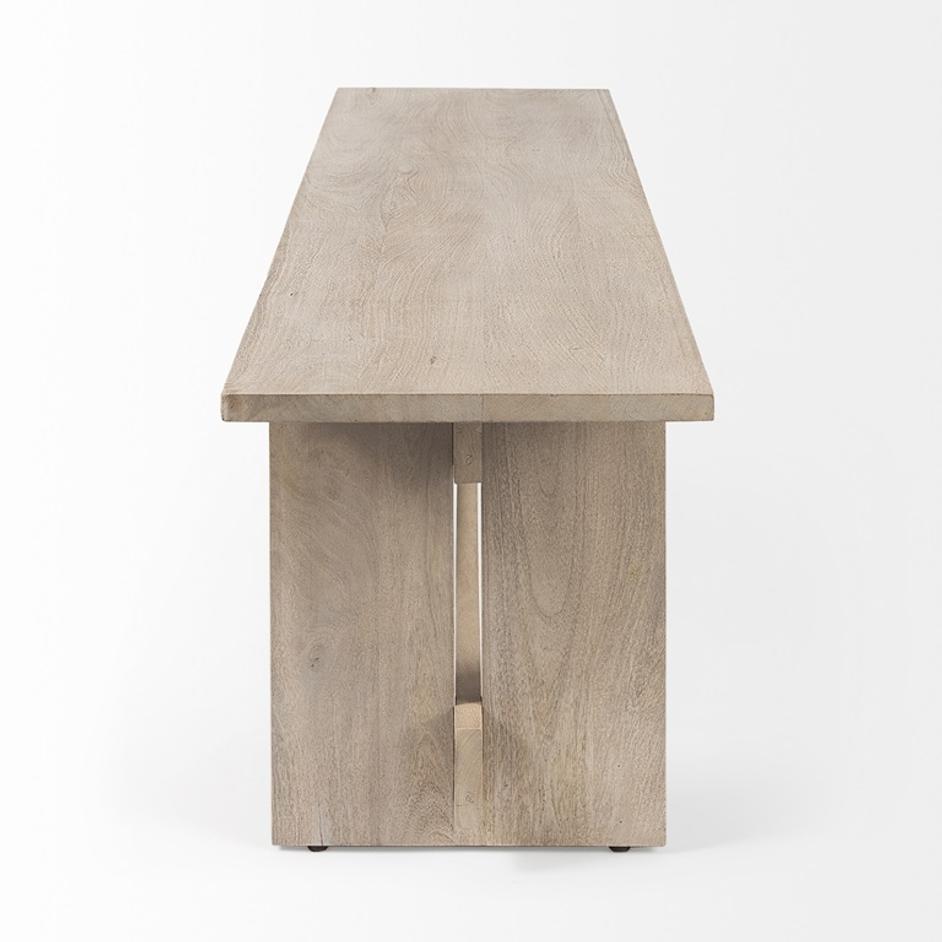 Aida 18H Light Gray Wood Dining Bench by Mercana