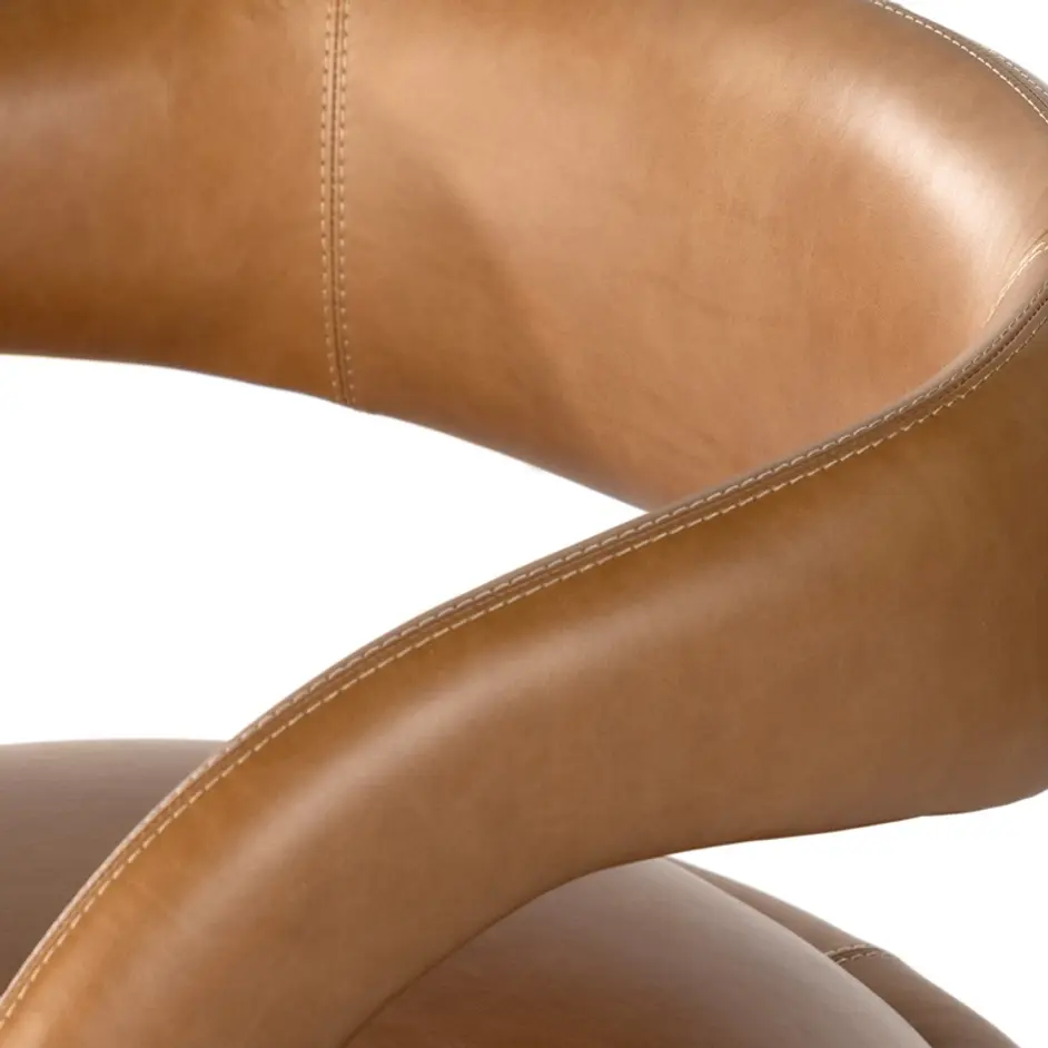 Hawkins Swivel Chair In Sonoma Butterscotch by FOUR HANDS