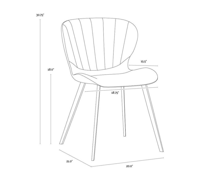 ARABELLA DINING CHAIR - BRAVO COGNAC / NOVEMBER GREY by Sunpan