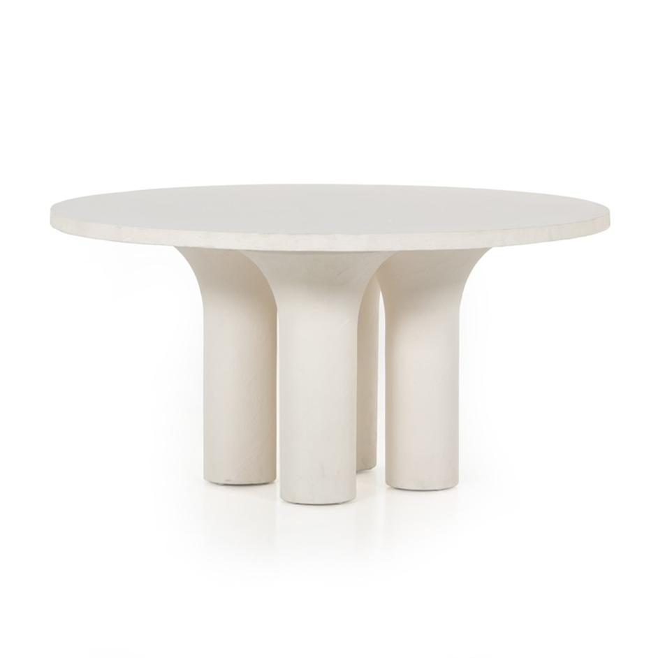 Parra Dining Table In Plaster Molded Concrete by FOUR HANDS