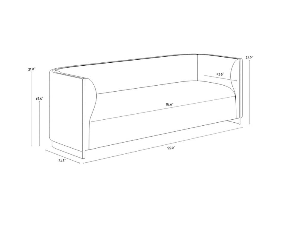 LARRON SOFA - RHEA LIGHT BARLEY by Sunpan