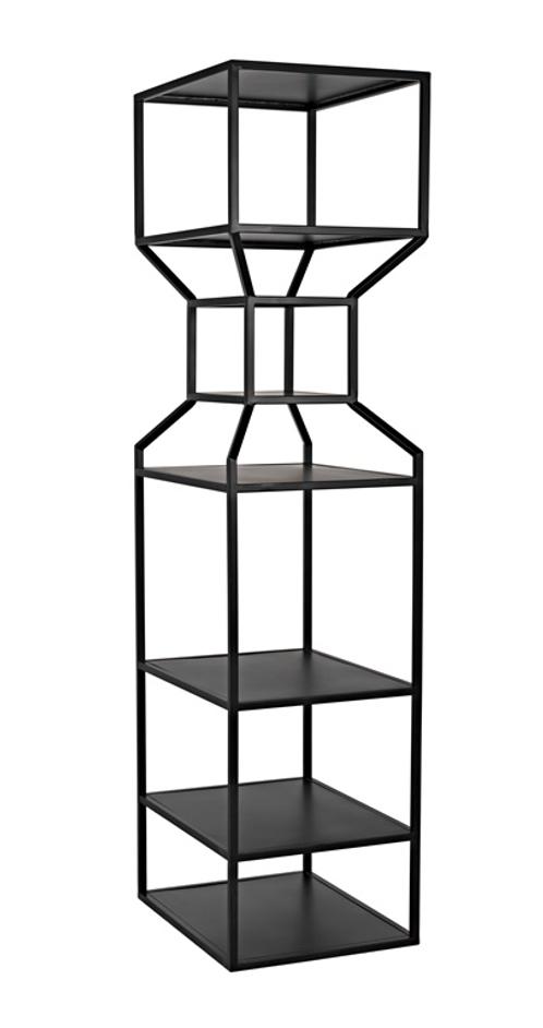 Downtown A Industrial Steel Bookcase in Matte Black by Noir Furniture