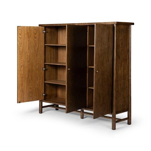 Renaud 3-Door Cabinet - Dark Toasted Oak Veneer by Four Hands