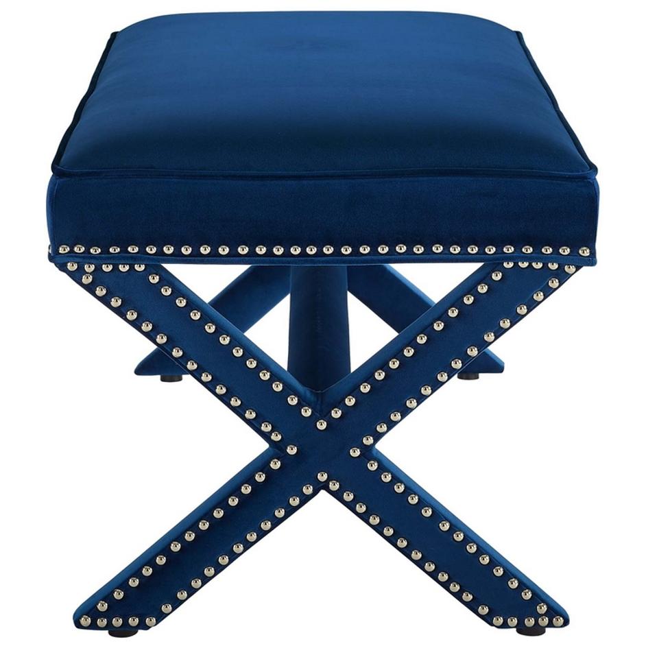 Espey Performance Velvet Bench In Navy by Modway Furniture