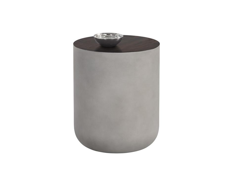 Diaz End Table - Grey - Wood Grain Brown by Sunpan