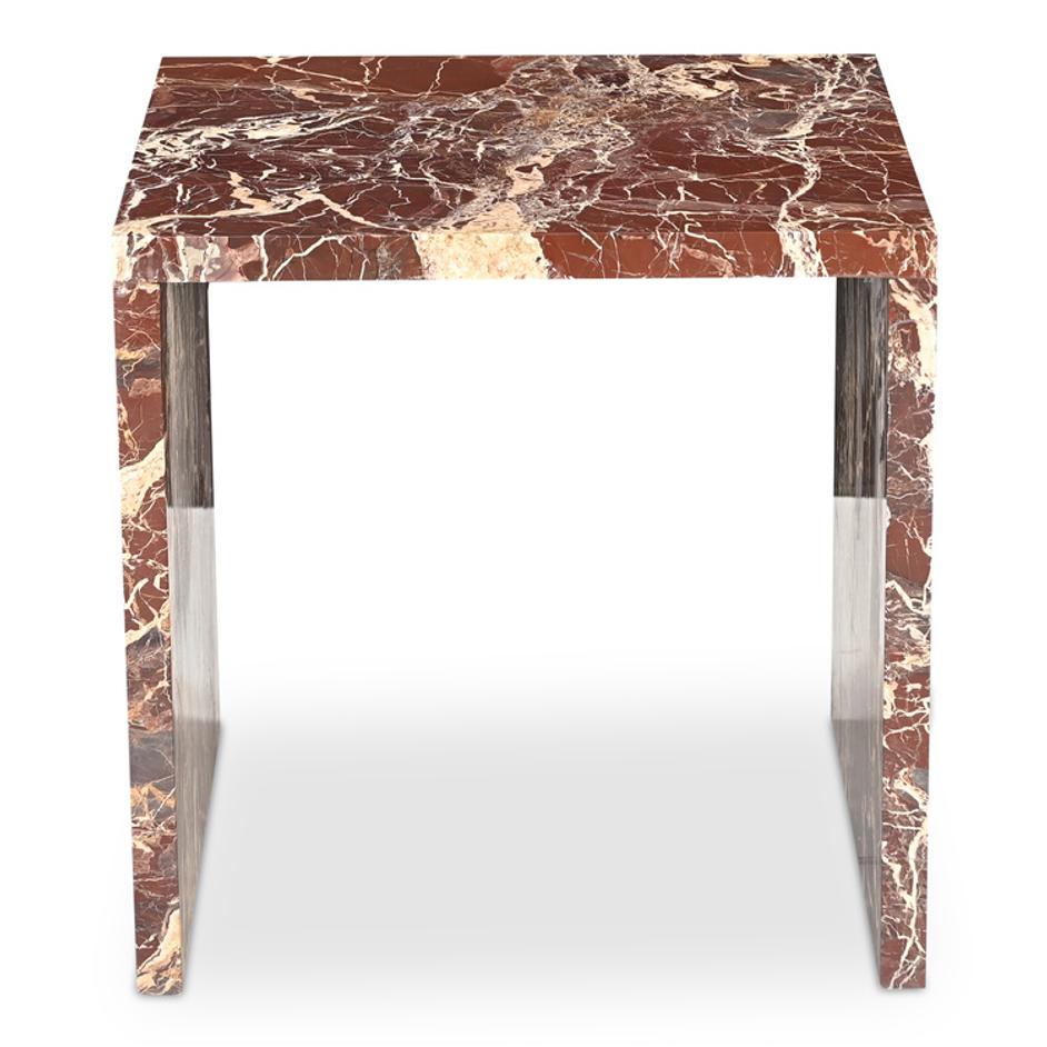 Rosa Accent Table Rosso Levanto Marble by Moes Home
