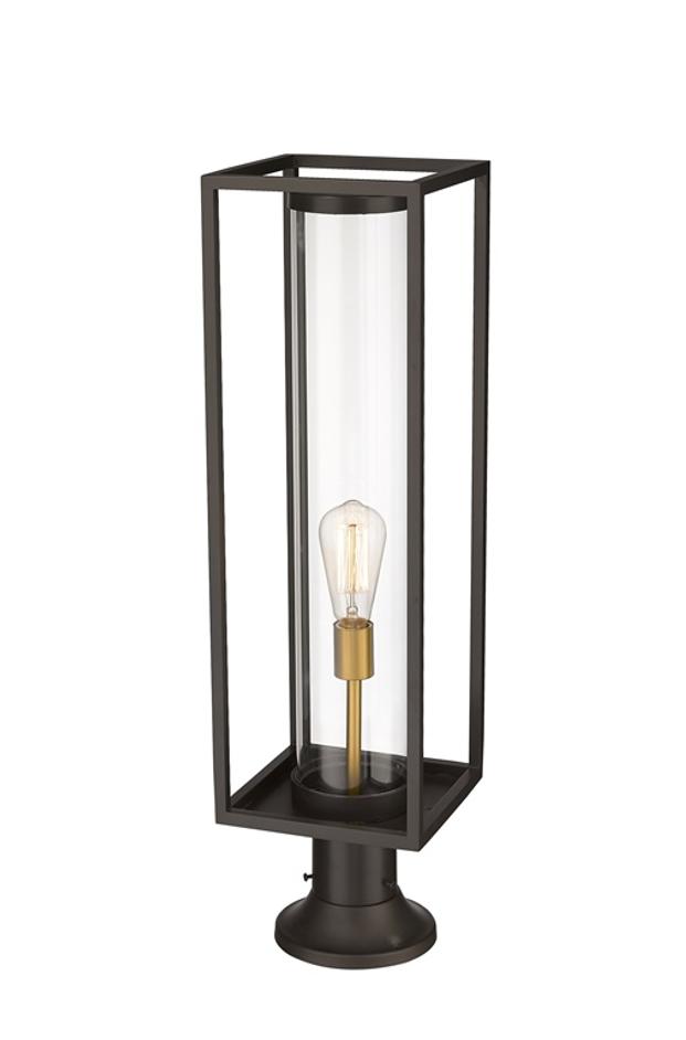 Dunbroch 1 Light Outdoor Pier Mounted Fixture in Deep Bronze + Outdoor Brass Finish by Z-Lite