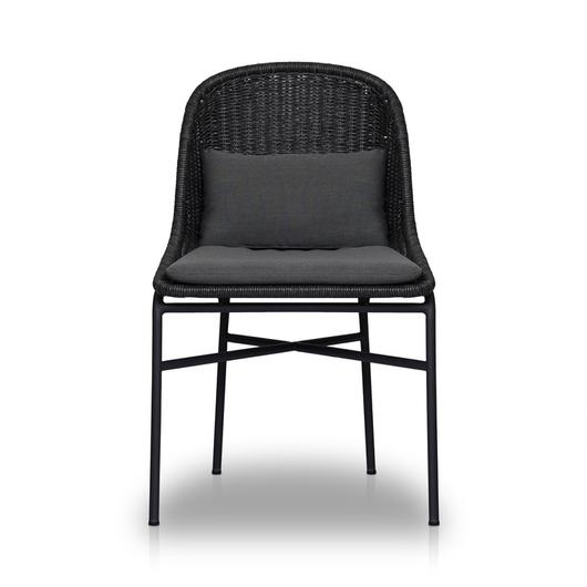 Jericho Outdoor Dining Chair In Vintage Coal And Charcoal Iron And Arashi Graphite by Four Hands
