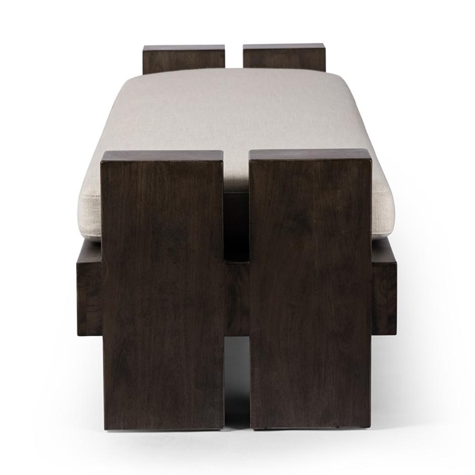 Heavy Wood Accent Bench In Alcala Cream by FOUR HANDS