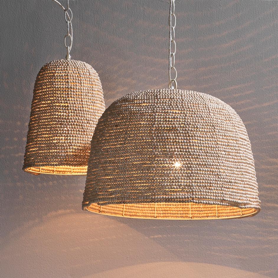 Canal Wood Beaded 1-Light Pendant by Jamie Young