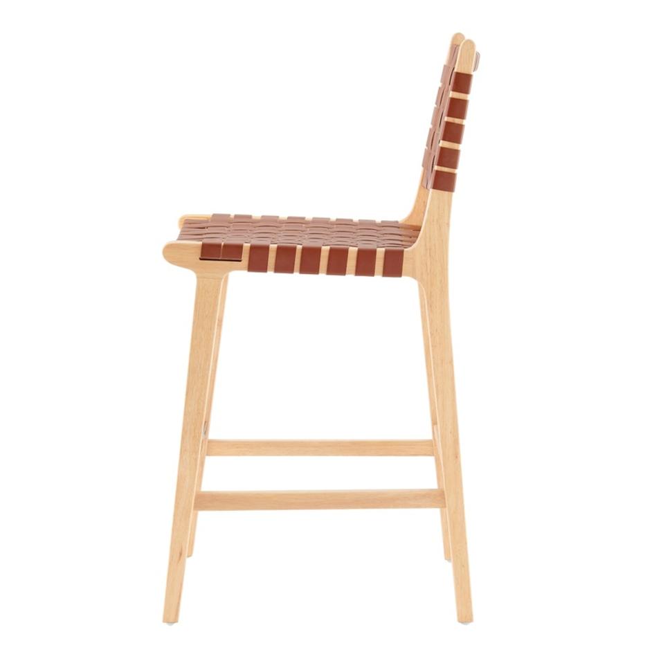 Marco PU Counter Stool, Ochre Brown by New Pacific Direct