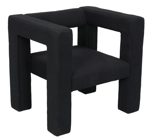 Felix Mixed Lumber Frame Chair in Black Cotton by Noir Furniture