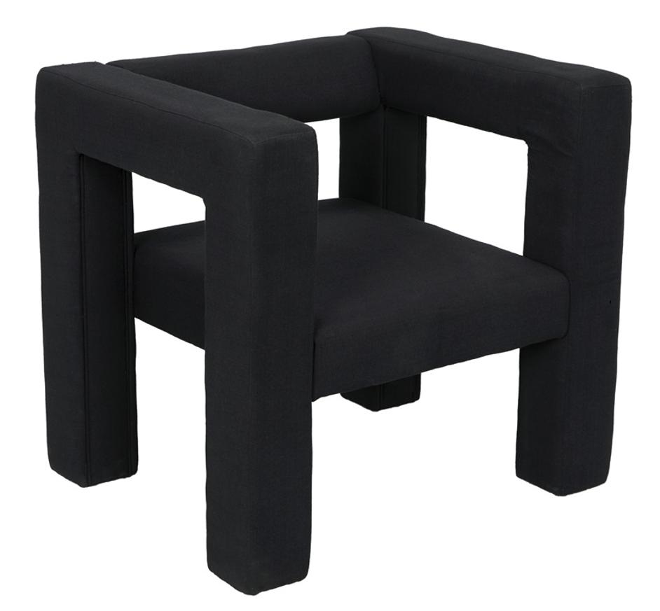 Felix Mixed Lumber Frame Chair in Black Cotton by Noir Furniture