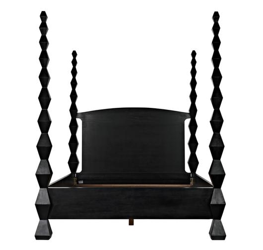 Brancusi Bed, Queen, Hand Rubbed Black by Noir Furniture
