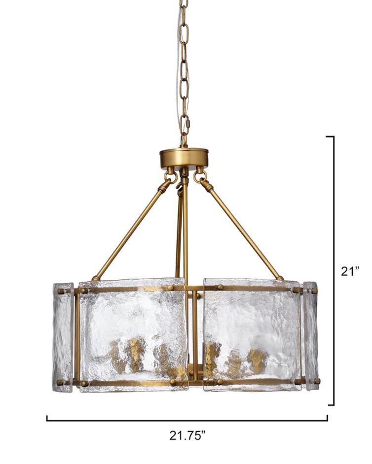 Glenn Large Round Metal 6-Light Chandelier, Antique Brass by Jamie Young