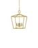 Denison Gold Small Lantern In Contemporary Gold Leaf by Currey & Company