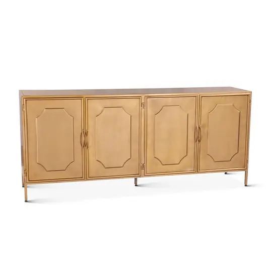 Verona 78" Iron Sideboard, Antique Gold by Home Trends & Design