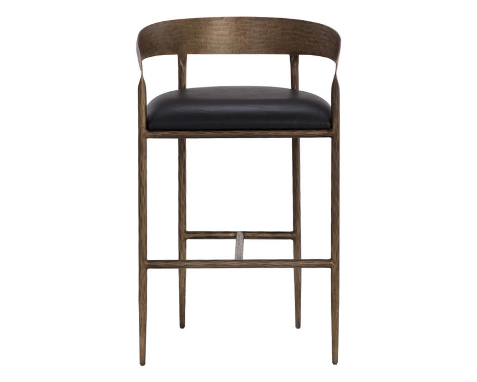 ZANATTA BARSTOOL - CHARCOAL BLACK LEATHER by Sunpan