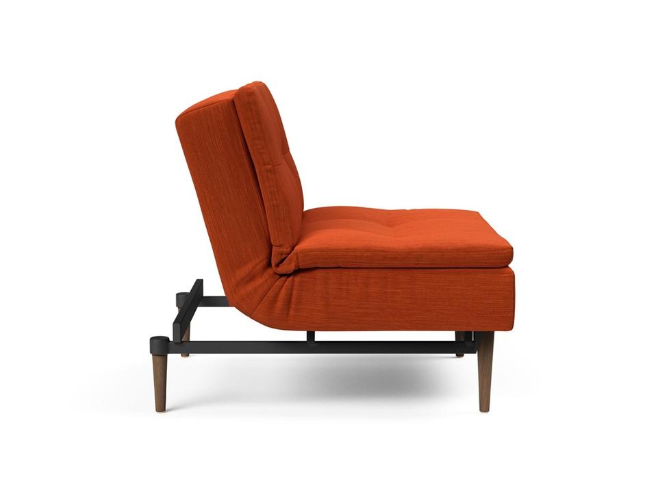 DUBLEXO CHAIR in ELEGANCE PAPRIKA FABRIC WITH Dark Wood LEGS 506 by INNOVATION USA