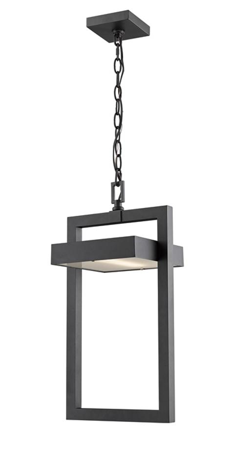 Luttrel 1 Light Outdoor Chain Mount Ceiling Fixture in Black Finish by Z-Lite