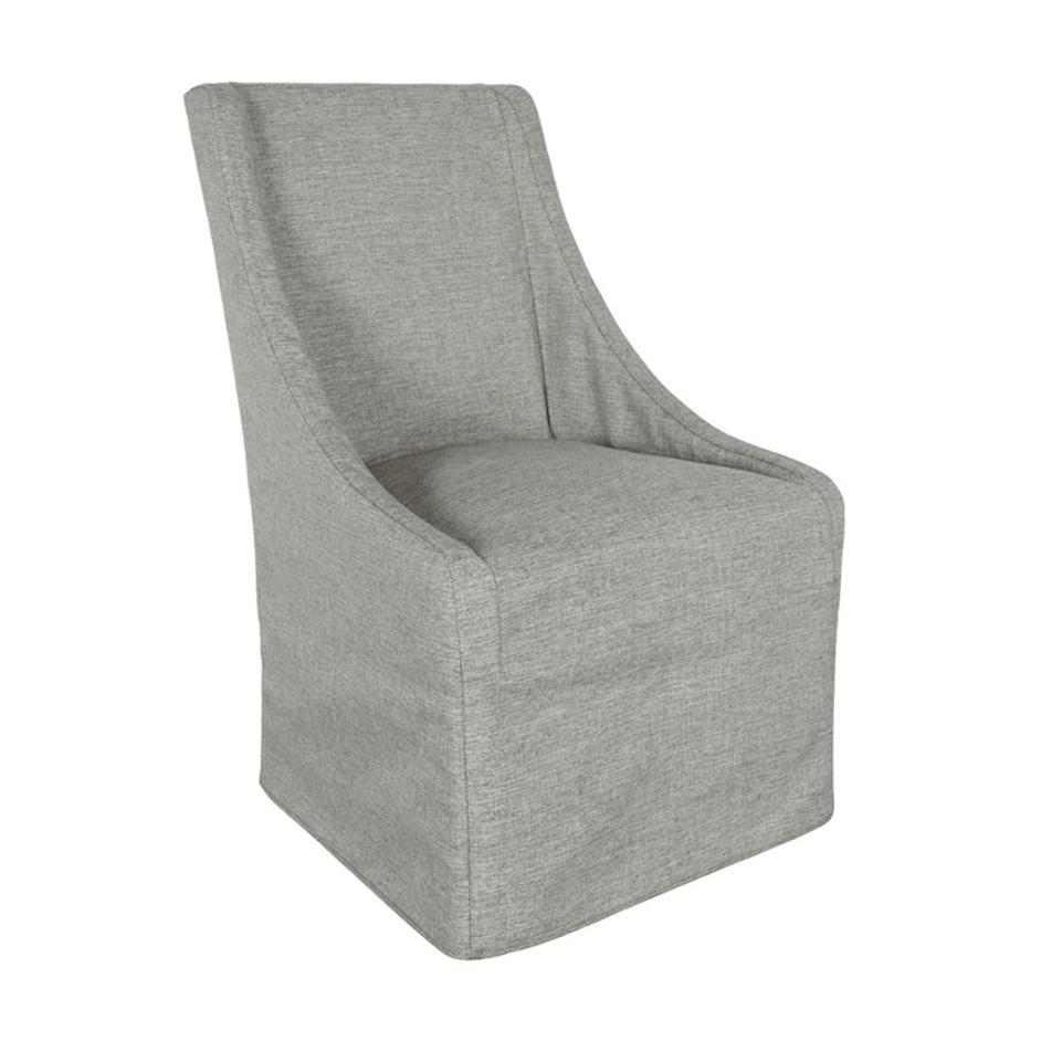 Warwick Upholstered Rolling Dining Chair Granite by Classic Home