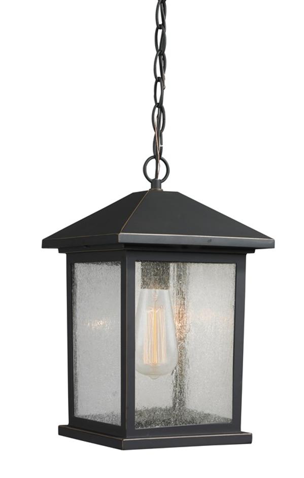 Portland 1 Light Outdoor Chain Light in Oil Rubbed Bronze Finish by Z-Lite