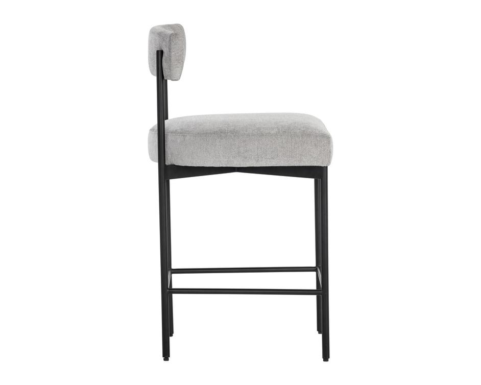 Seneca Counter Stool - Black - Polo Club Stone by Sunpan