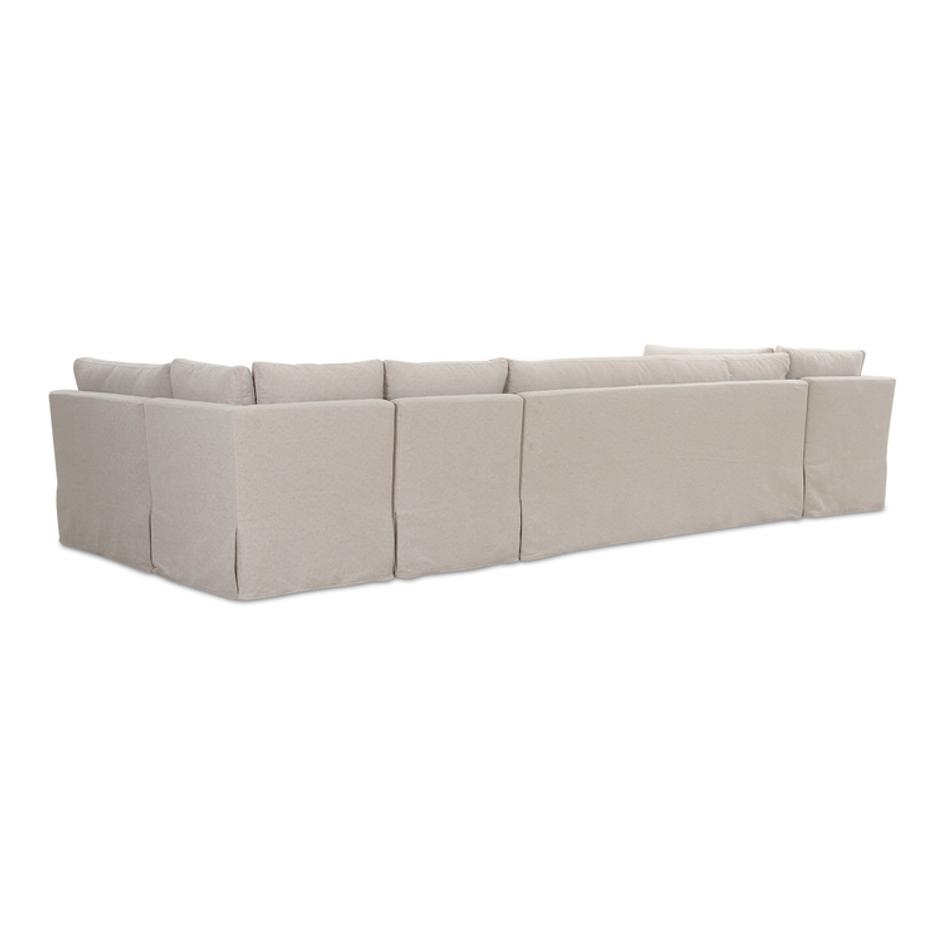 Fable Slipcover Dining Banquette U-Shape Beige 154In by Moes Home