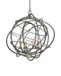 Genesis Black Orb Chandelier In Black Iron by Currey & Company