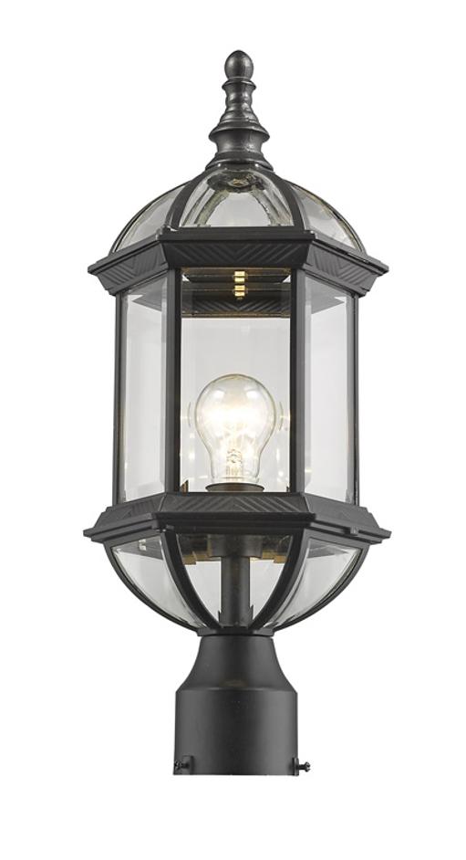 Annex 1 Light Outdoor Post Mount in Black Finish by Z-Lite
