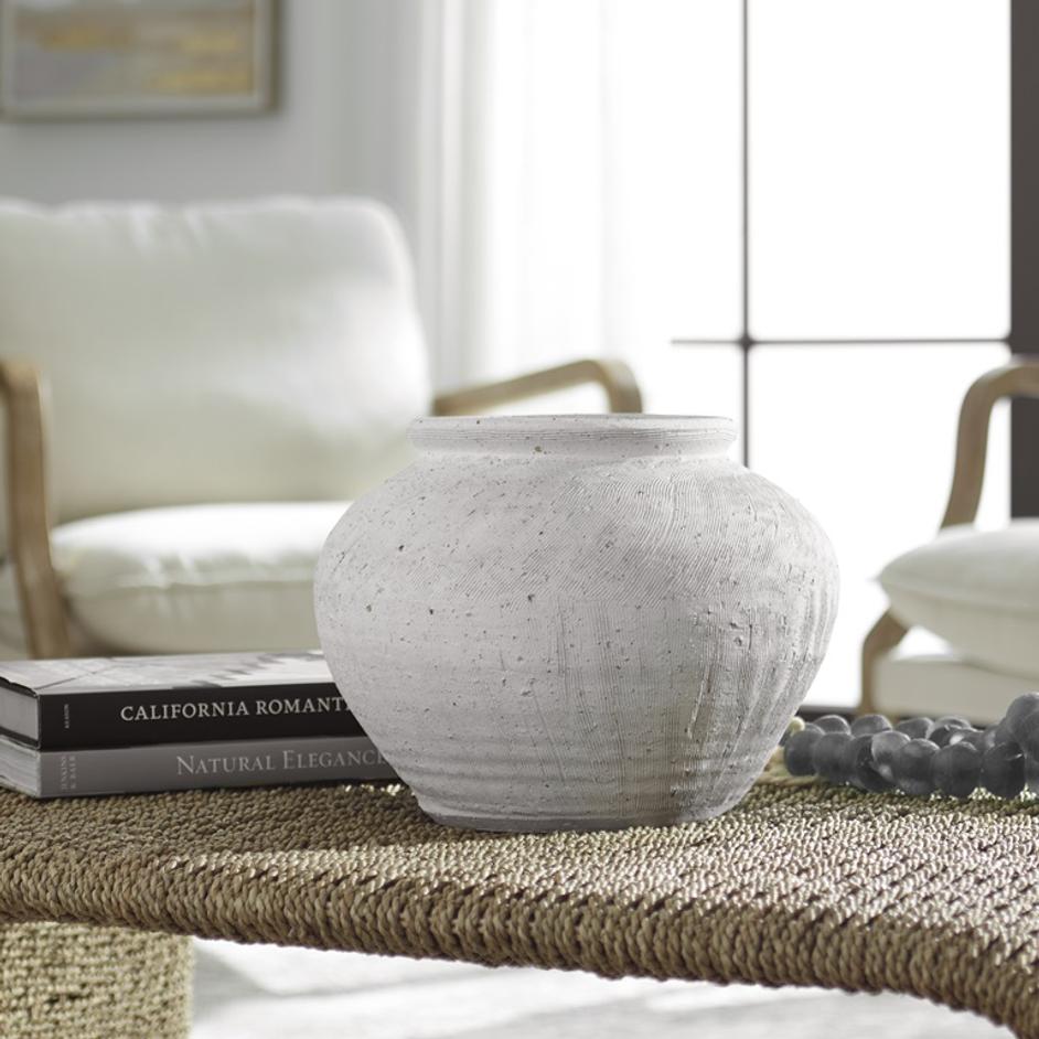 Floreana Round White Vase by Uttermost