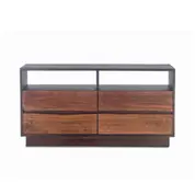 San Marino 64-Inch Acacia Wood Live Edge Dresser in Raw Walnut Finish by Home Trends & Design