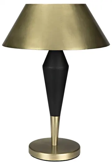 Blau Table Lamp, Steel with Brass Finish and Black Steel Detail by Noir Furniture