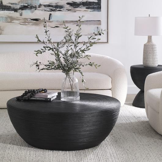 Bongo Black Rattan Coffee Table by Uttermost