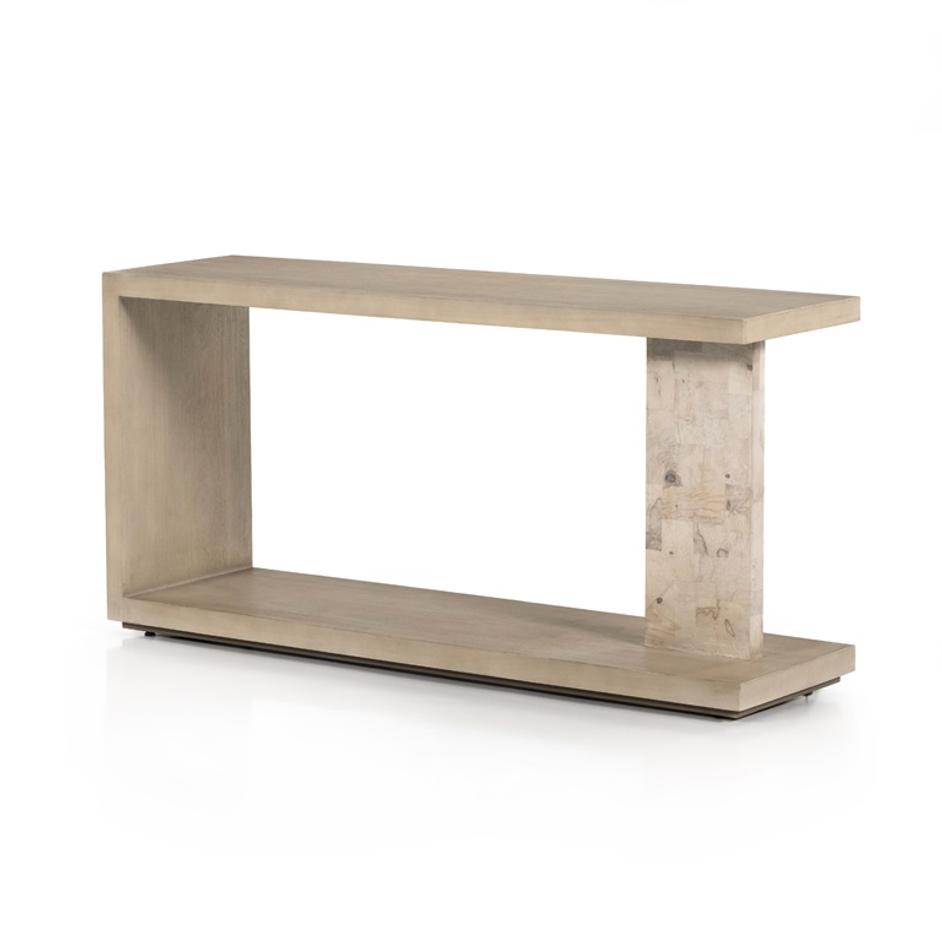 Darian Console Table In White Mahogany by FOUR HANDS