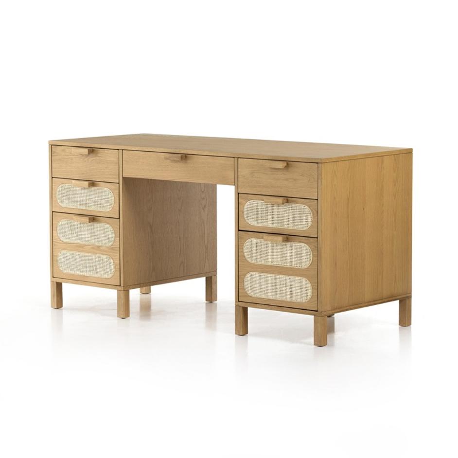 Allegra Executive Desk - Light Natural Cane by Four Hands