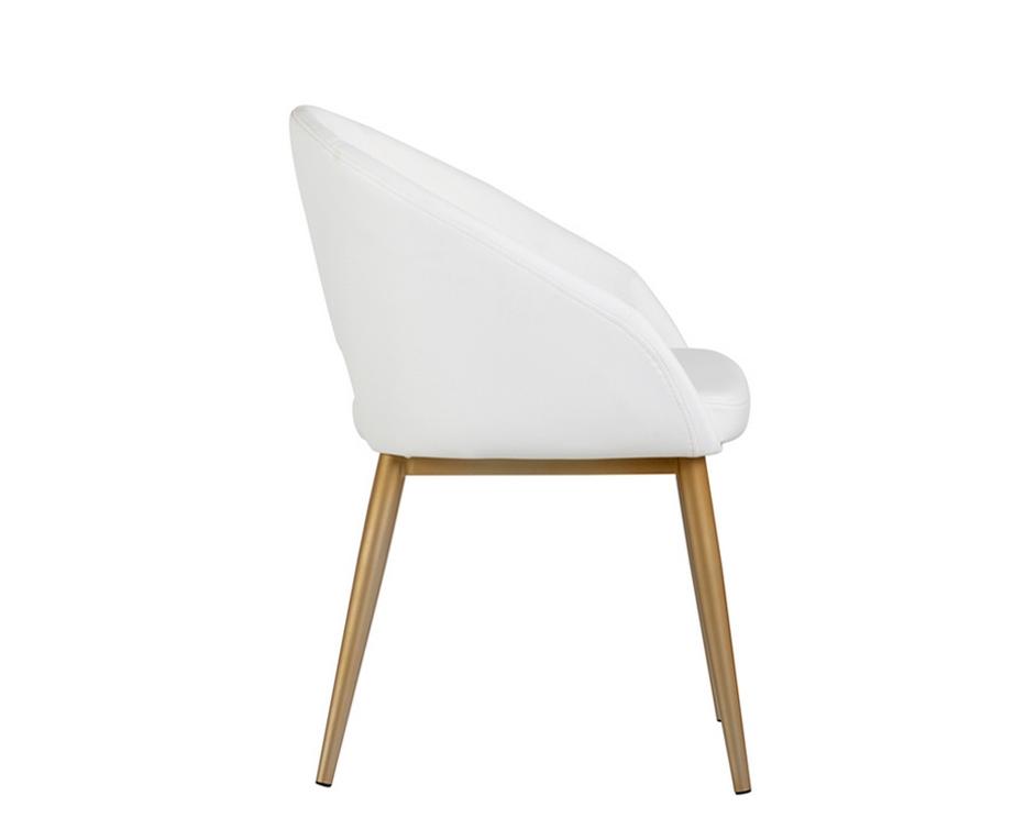 Thatcher Dining Chair - Antique Brass - Snow by Sunpan