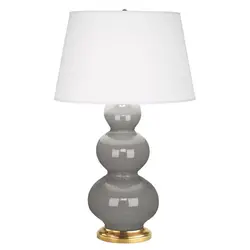 Smokey Taupe Triple Gourd Table Lamp by Robert Abbey