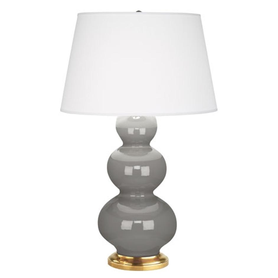 Smokey Taupe Triple Gourd Table Lamp by Robert Abbey