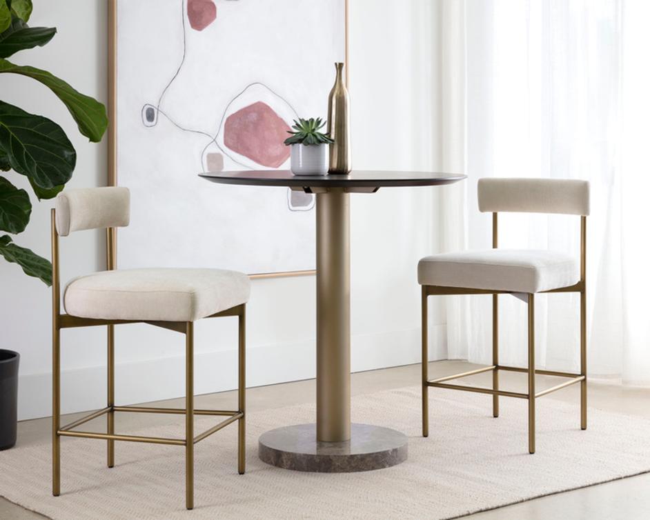 SENECA COUNTER STOOL - ANTIQUE BRASS - DANNY IVORY by Sunpan